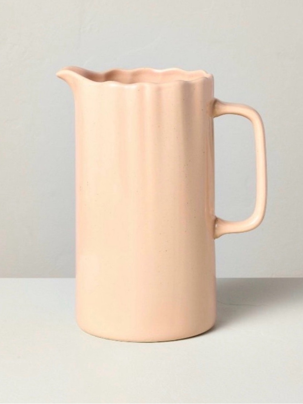 Hearth & Hand with Magnolia Scalloped Stoneware Beverage Pitcher Blush